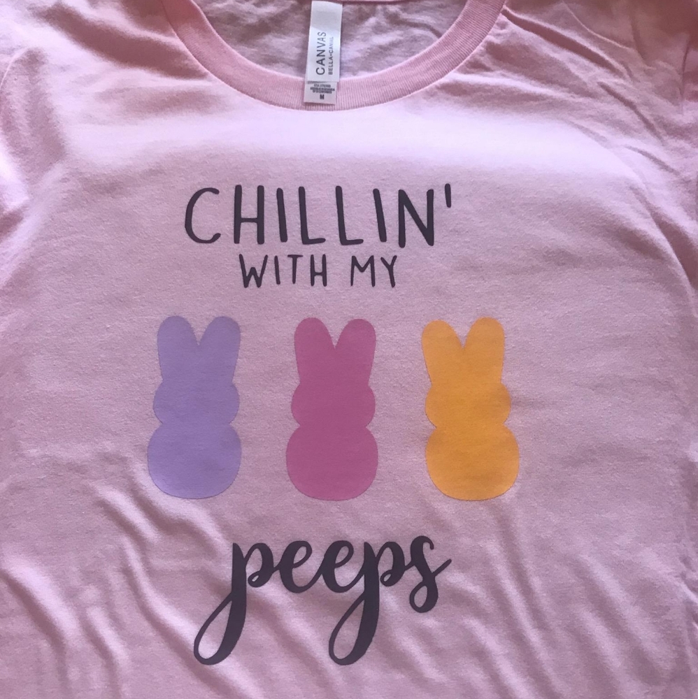 Medium peeps Easter shirt womens